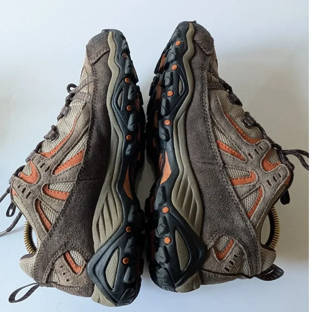 COLUMBIA Omni Grip Firelane Brown Orange Low Top Hiking Trail‎ Shoes Men's 7